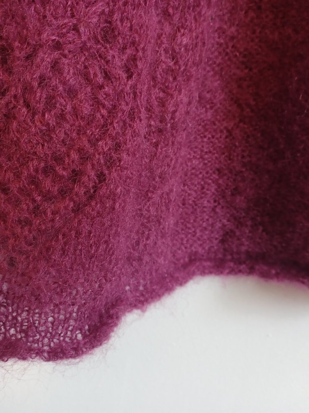 Pure Mohair Yarn Plum Raspberry Sweater Dress/Tunic Handmade L/XL - Picture 8 of 10